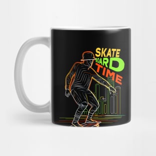 Skateboard Art Design quotes skate board time Mug